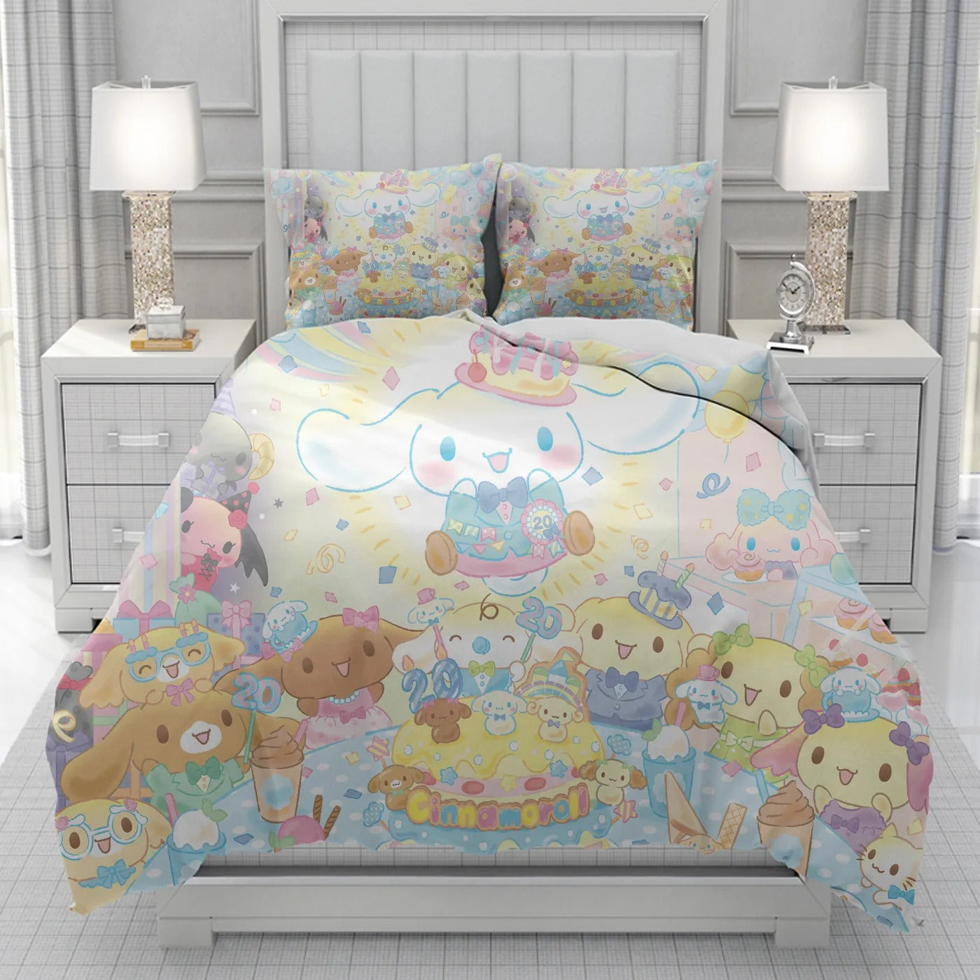 Cinnamorol lDuvet Cover men women/Children KID Printing Sanrio cartoon Bedding Set  Comforter Bed Soft dropshipping