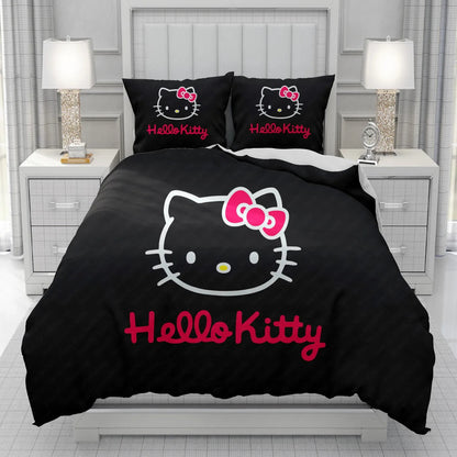 Hello Kikty  Duvet Cover men women/Children KID Printing Sanrio cartoon Bedding Set  Comforter Bed Soft