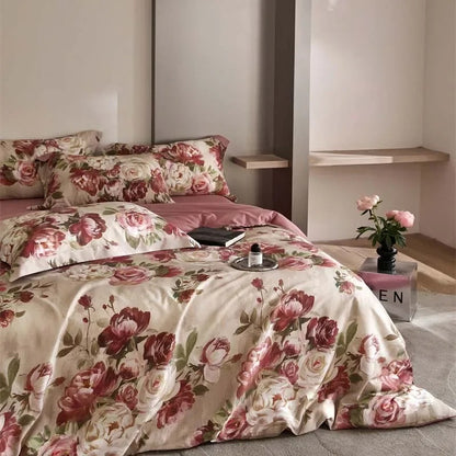 Luxury Lyocell home bed linen silk cotton Comforter bedding set nature bed cover set double duvet Quilt cover set Full sheet set