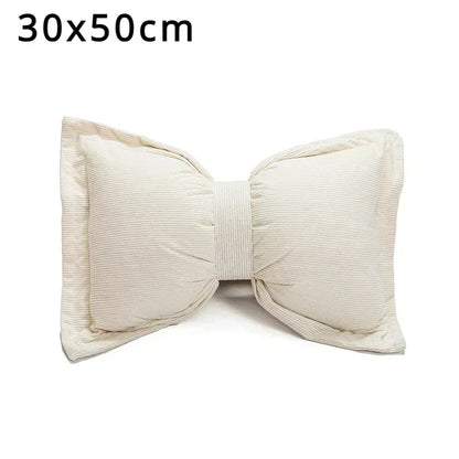 Ins Cute Bow Cushion Solid Color Princess Seat Chair Cushion Sofa Decorative Throw Pillows Pompom Cushions