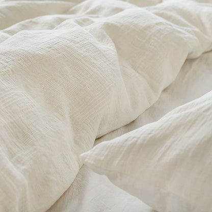 Washed Cotton Duvet Cover Set white Bedding Sets for Hotel Bedroom comforter sets Cover Pillowcase Flat Sheet Fashion Bed Linen